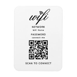 Imán Código QR Wifi Contraseña de Internet Blanco Flexi