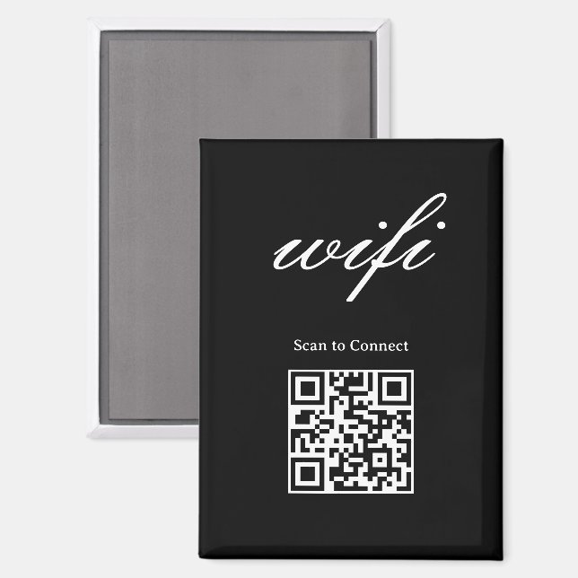 Imán  | Código Qr Wifi Moderno  (Anverso/Reverso)