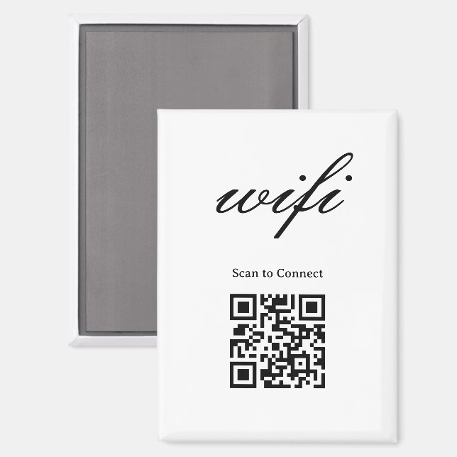 Imán  | Código Qr Wifi Moderno  (Anverso/Reverso)