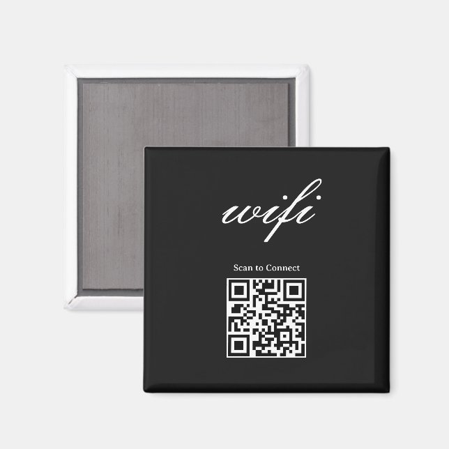 Imán  | Código Qr Wifi Moderno  (Anverso/Reverso)