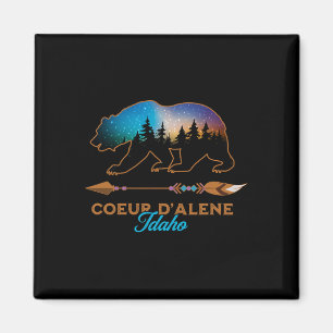 Imán Coeur D'alene Idaho Oso Noche Estrellada Recuerdo