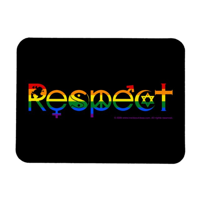 Imán Coexistir con Respeto Orgullo Gay (Horizontal)