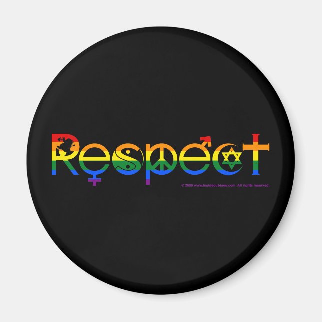 Imán Coexistir con Respeto Orgullo Gay (Frente)
