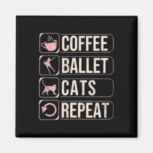 Imán Coffee Ballet Cats repiten baile divertido