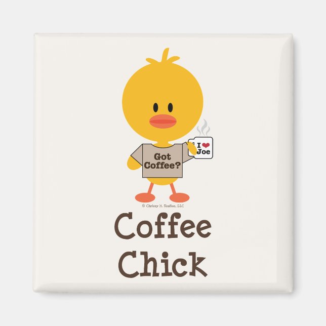 Imán Coffee Chick Magnet (Frente)