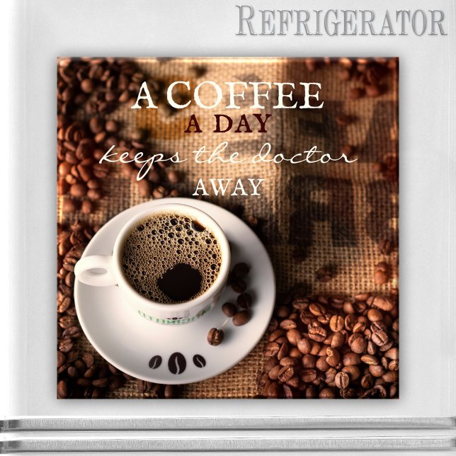 Imán Coffee Cote Cute Magnet (Magnet featuring a coffee themed design. A lovely gift for any coffee lover. Add your own quote)