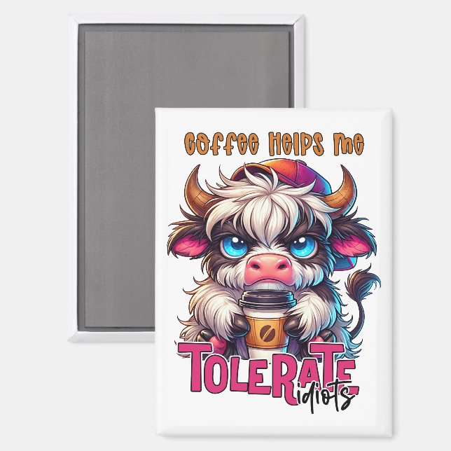 Imán Coffee Helps Me Tolerate Idiots  (Anverso/Reverso)