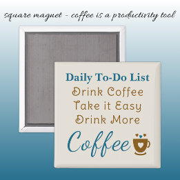 Imán Coffee lovers to do list brown blue