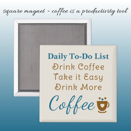 Imán Coffee lovers to do list brown blue