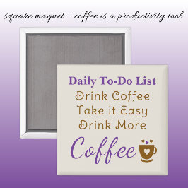 Imán Coffee lovers to do list brown purple