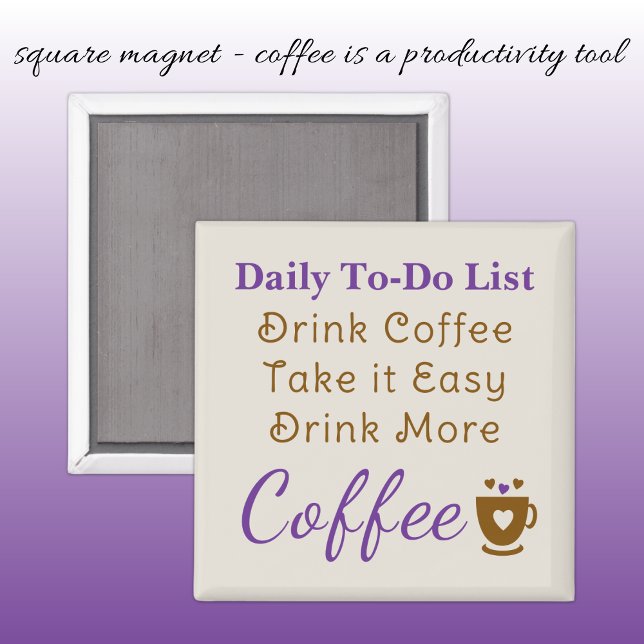 Imán Coffee lovers to do list brown purple (Subido por el creador)