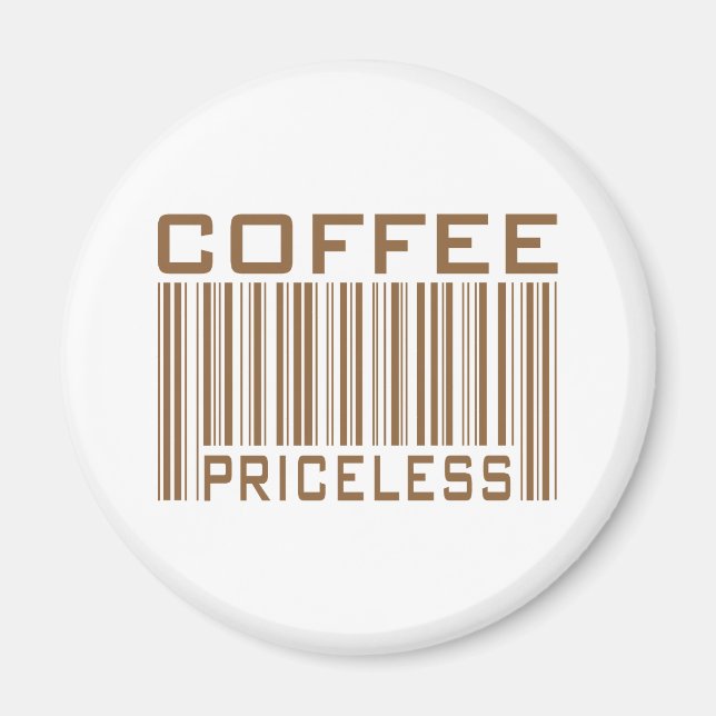 Imán Coffee Priceless Bar Code Tees Gifts (Frente)
