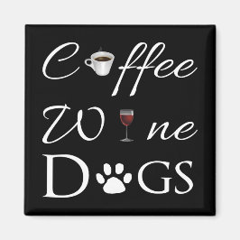 Imán Coffee Wine Dogs Magnet
