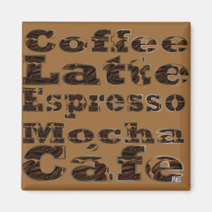 Imán Coffee Words Magnet