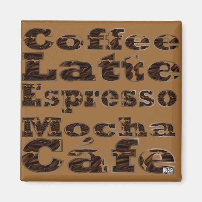 Imán Coffee Words Magnet (Frente)