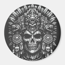 Imán Cofia de cráneo azteca por BurnsInHell