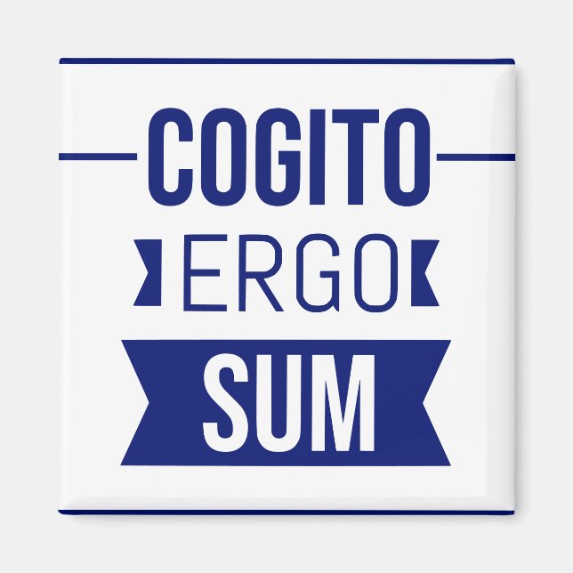 Imán Cogito ergo sum - frase latina (Frente)
