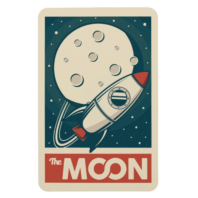Imán Cohete galaxico Moon Retro (Vertical)