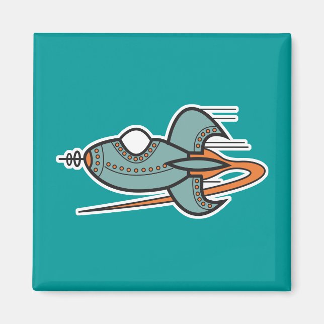 Imán cohete retro (Frente)