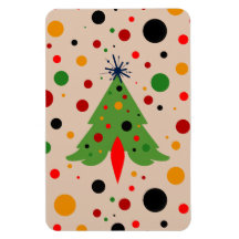 Cohete retro de árbol de Navidad moderno de mediad