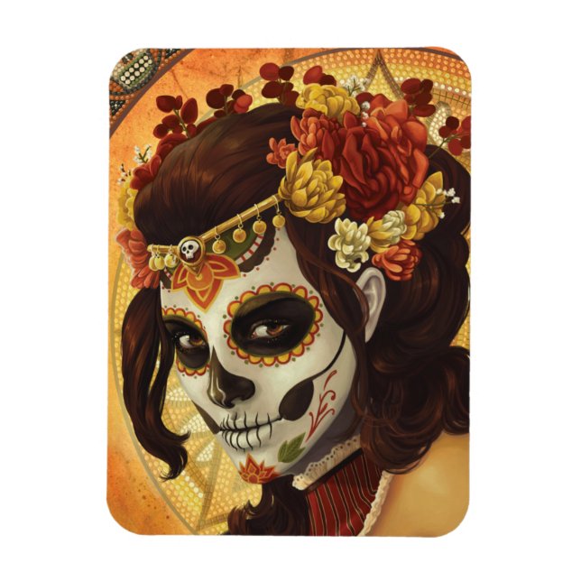 Imán Cojín decorativo Dia De Los Muertos (Vertical)