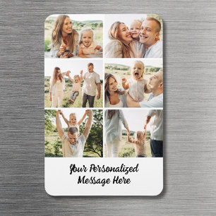 Imán Colage de 6 fotos personalizadas con mensaje de te