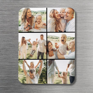 Imán Colage de fotos negro 6 personalizado moderno simp