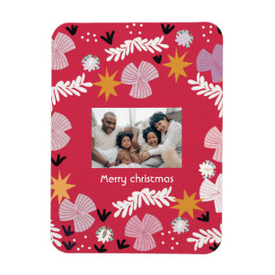 Imán colage de fotos personalizadas de navidad alegre r