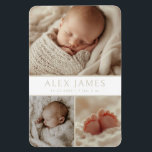 Imán Colaje de Fotos Moderno de Bebé Neutral en Beige<br><div class="desc">Comparte la alegría de la llegada de tu nuevo bebé con nuestro imán para anunciar el nacimiento con un moderno diseño de collage de fotos beige neutro en cuanto al género, que incluye tres hermosas fotos de tu pequeño. Este diseño elegante y sofisticado ofrece un diseño contemporáneo, enmarcado en tonos...</div>