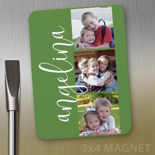 Imán Colaje de fotos personalizado con monograma de mod