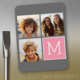 Imán Colaje de Fotos Personalizado con Monograma para I