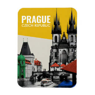 Imán Colaje del horizonte de la Ciudad Vieja de Praga, 