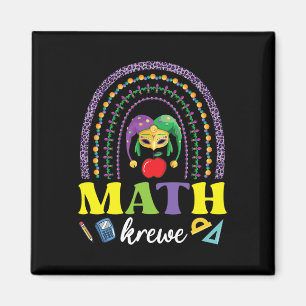 Imán Colas de máscaras Arcoiris Mardi Gras Math Krewe T