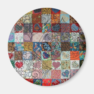 Imán colcha con corazones