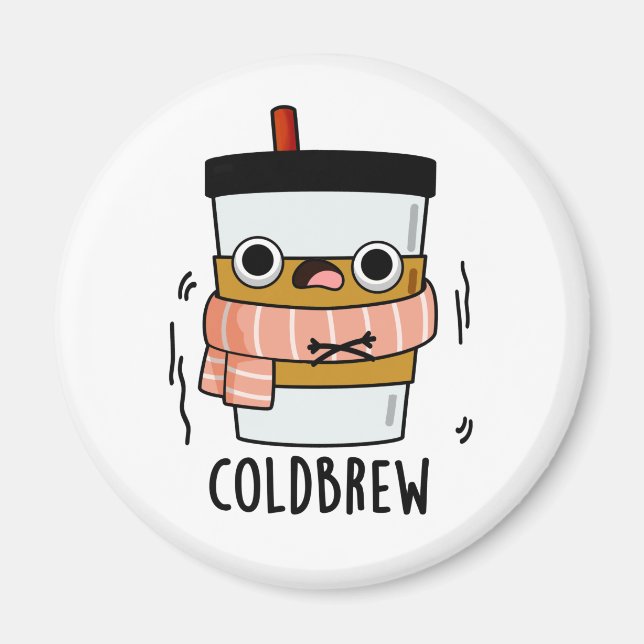 Imán Cold Brew Funny Freezing Café Pun (Frente)