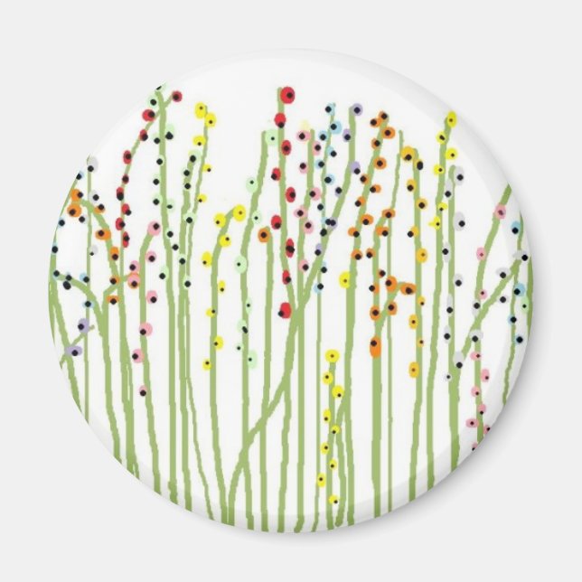 Imán Colección blanca "FLOWERS SPRING" (Frente)