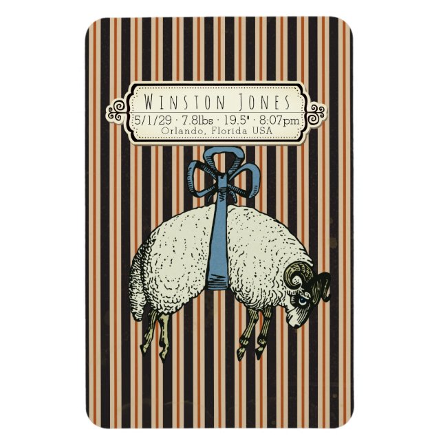 Imán Colección bonito Bow Sheep™ - Información de nacim (Vertical)
