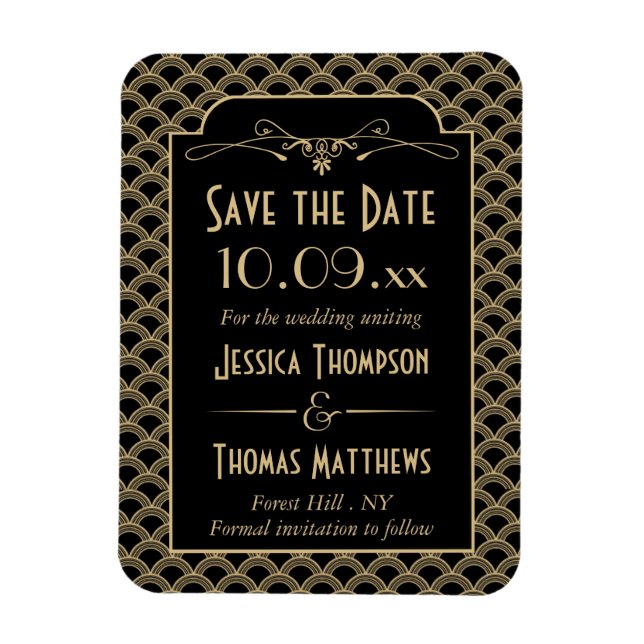 Imán Colección de Bodas Art Decó de los años 20 (Vertical)