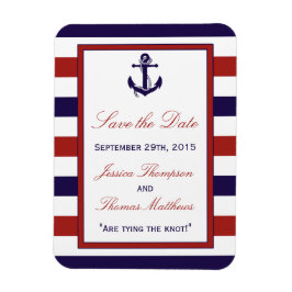 Imán Colección de Bodas de Anchor Náutico Rojo y Marina