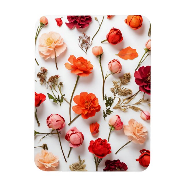 Imán Colección de flores de primavera (Vertical)
