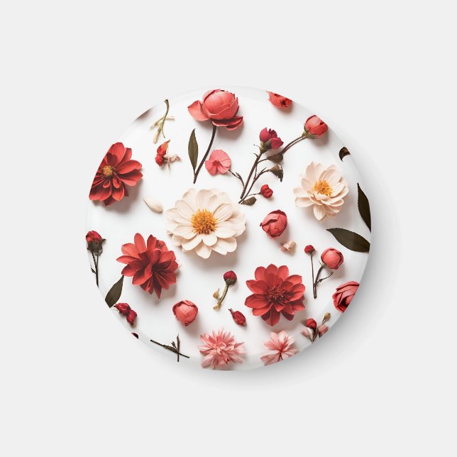 Imán Colección de flores de primavera (Frente)