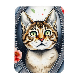Imán Colección de gato de color agua dulce y a la moda