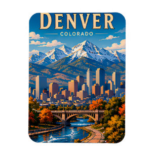 Imán 🌄 Colección de la ciudad montañosa de Denver Colo