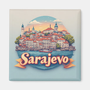 Imán 🧲 Colección de Recuerdos de la Ciudad de Sarajevo