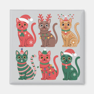 Imán colección de seis gatos