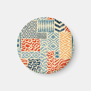 Imán Colección de texturas dibujadas a mano en mosaico