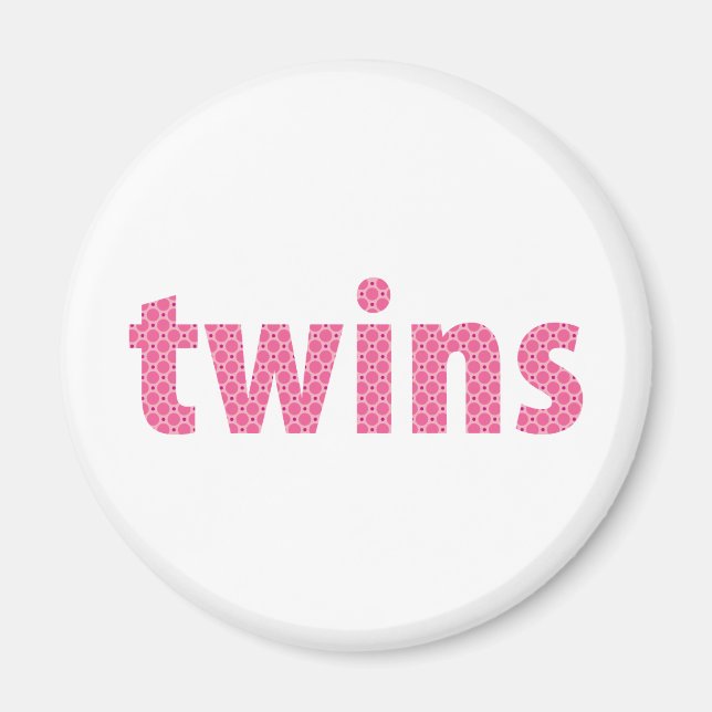 Imán COLECCIÓN DE TWINS - chicas {rosado} (Frente)