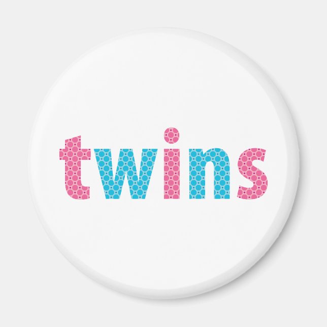 Imán COLECCIÓN DE TWINS - mixto {aqua + rosa} (Frente)