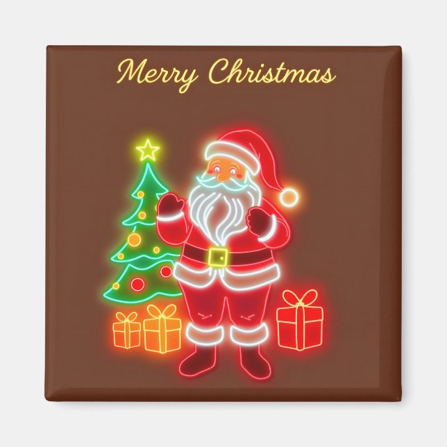 Imán Colección de vacaciones de neón moderno para navid (Frente)