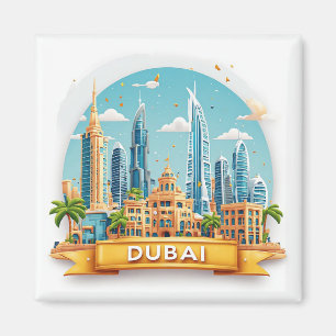 Imán 🧲 Colección de Viajes de Dubai Memoria 🌍
